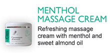 Menthol massage cream